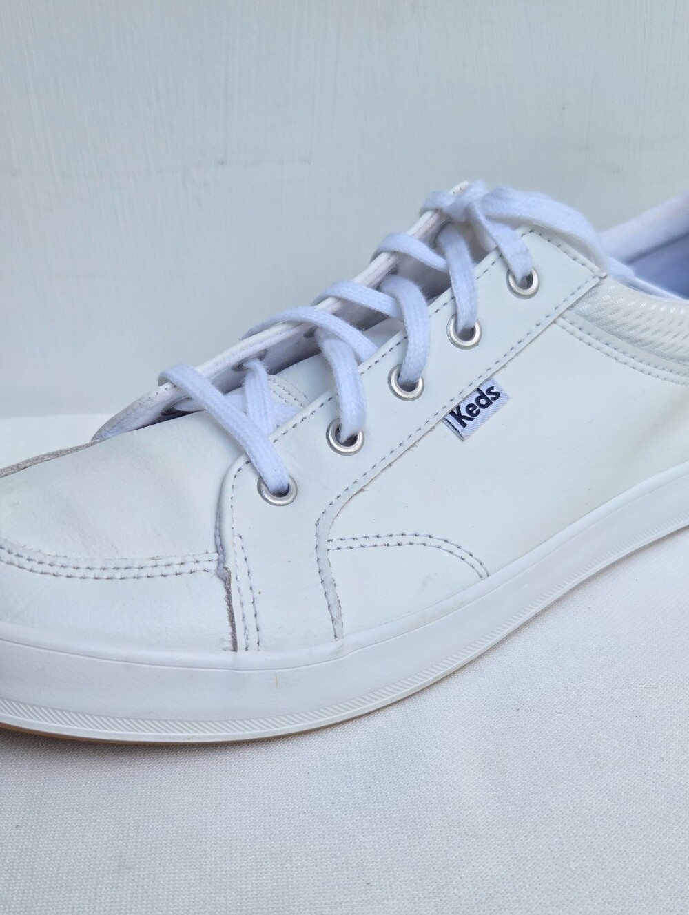 Keds Women's White Lace-Up Low Top Sneakers Logo Accents Classic Casual Size-10 - Picture 6 of 13